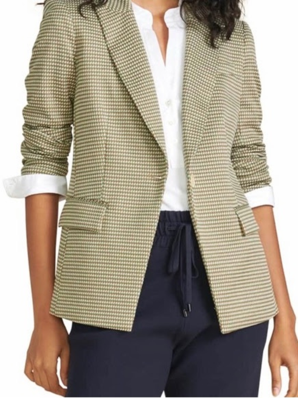 Veronica Beard Patterned Olive Blazer - Women